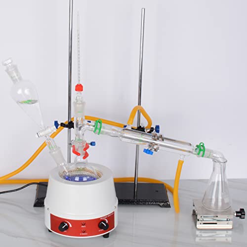 Funchem Glass Round Bottom Flask 24/40, 2 Neck Round Bottom Receiving Boiling Flask Rbf, With 24/40 Standard Taper Outer Joint, 100 Ml #TOP3