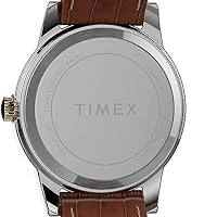 Timex Women's Essex Avenue 25mm Watch – Two-Tone Case White Dial with Brown Leather Strap — image 5