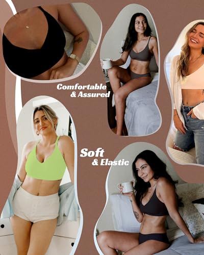 Image of HORISUN Full Support Bras for Women Full Coverage Seamless Wireless T Shirt Bra with Support and Lift(Lemon Green S), Small