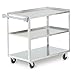 Vollrath 97140 Stainless Steel Utility Cart - 3 Shelf Medium Duty 500 lb. Capacity, 35"Wx21"D Shelves