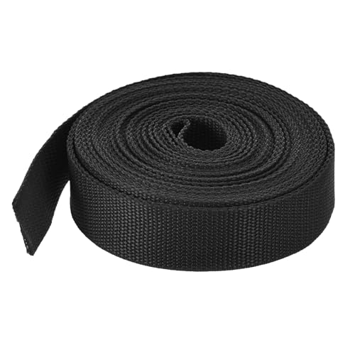 Image of sourcing map Lightweight Polypropylene Webbing Strap 38mm(1 1/2") 10 Yard Backpack Strapping Band Black for Outdoor Luggage Cargo Straps