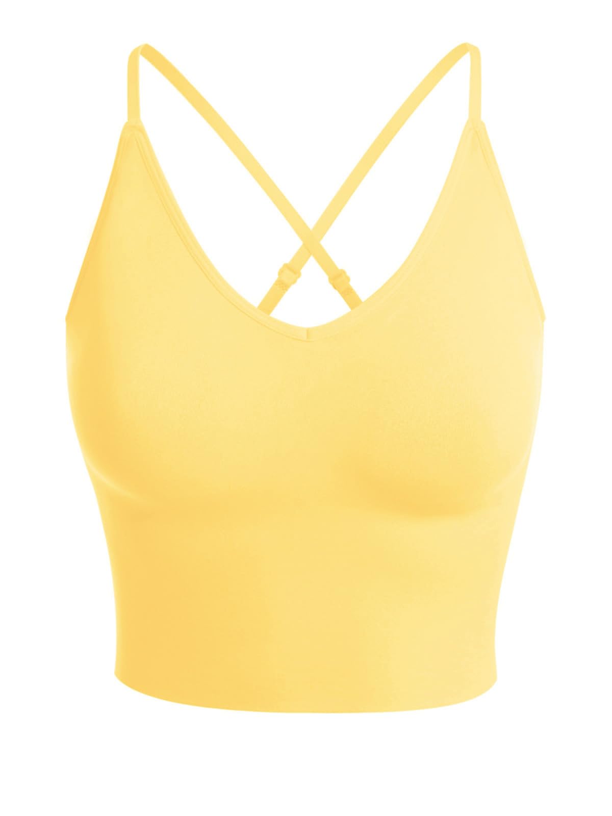 Design by Olivia Women's Padded Sports Bra Longline Workout Crop Top