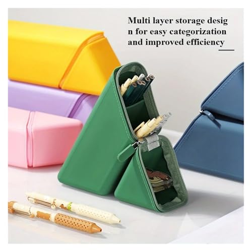 Organisateur de bureau silicone grande capacité avec pot à crayons extensible gris - 4