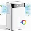 Deshumidificador 2600ML, Deshumidificador Eléctrico Bajo Consumo Silencios, Portatil Deshumificadores de humedad, luz LED de 7 colores, Modo Dormir, Descongelación Automática, Dormitorio,Baño, Armario