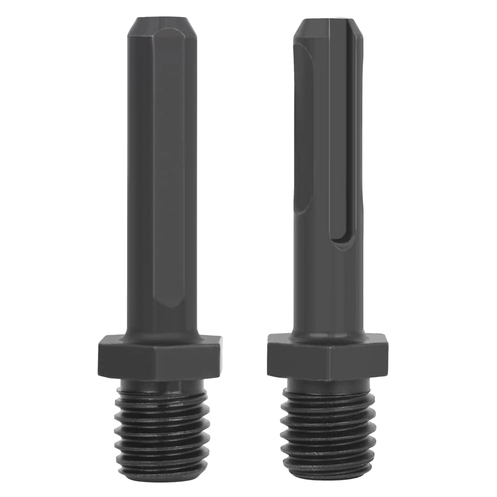 NICAVKIT Pack of 2 Adaptors M14 Male Thread for Diamond Tile Drills SDS Plus and Triangular Shaft Adapter for Diamond Drill M14 Thread - Image 2