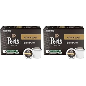 Peet’s Coffee, Medium Roast K-Cup Pods for Keurig Brewers – Big Bang 10 Count (1 Box of 10 K-Cup Pods) Packaging May Vary (Pack of 2)