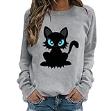 Hanraz Bluse Sweatshirt Tops Damen Pullover Winter Oversize Lässiges Pulli Sweater Knitted Sweater Langarmshirt