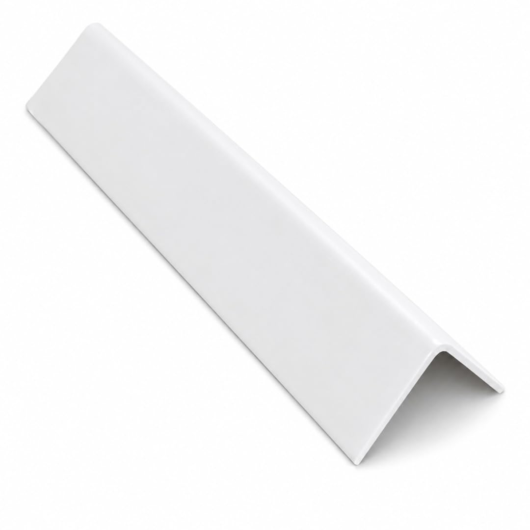 Built Right 8mm Cladding Trims for Bathroom Wall Panels, Cove, U, Internal, External, H & L Trim, 2700mm, White Black Silver (White, L Trim)