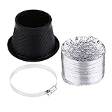 Car Air Intake Turbo,Universal Car Modified Front Bumper Air Intake Turbo Turbine Inlet Pipe Funnel Kit(Round)