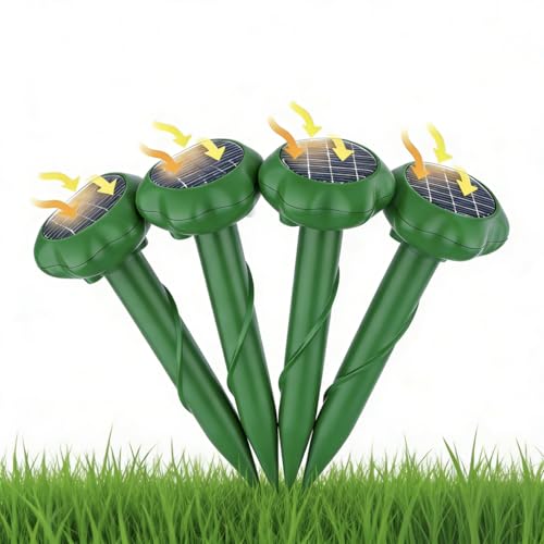 #VerdientProvisionen<br>Ultraschall Maulwurfvertreiber für Mäuse Solar Maulwurf Vertreiber Wühlmausschreck für Gärten Rasen Wasserdicht Mole Repellent Maulwurf vertreiber 4 Stück