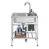 Photo Gallery lbong lavello cucina in acciaio inox autoportante lavello da pranzo lavello da esterno campeggio portatile a 1 scomparto con rubinetto(48x35x75cm/18.8x13.7x29.5in) Photo Gallery lbong lavello cucina in acciaio inox autoportante lavello da pranzo lavello da esterno campeggio portatile a 1 scomparto con rubinetto(48x35x75cm/18.8x13.7x29.5in)