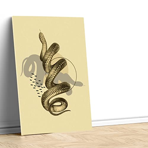 Illustration Serpent Noir Toile pour Murs Vides Affiche Biologie