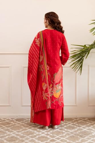 Image of ANNI Designer Women's Reyon Kurta Set | 3 Piece Ethnic Suit Set with Pant & Dupatta | Festive for Women | Cotton Kurta Sets for Woman | Festival Ethnic Dress | Suit Set for Womens