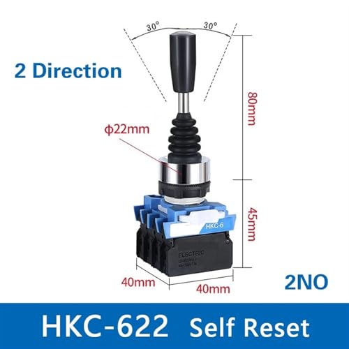 Joystick de commande de sécurité HKC-612 à réinitialisation momentanée et modularité 22mm