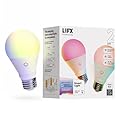 LIFX Everyday A19 Smart LED Light Bulb, 800 Lumens, 90+ CRI, Color Changing, Dimmable, Wi-Fi, Matter Compatible, Compatible with Alexa, Google, Apple Home & SmartThings, LFXEA19800RGBCW/2, 2-Pack