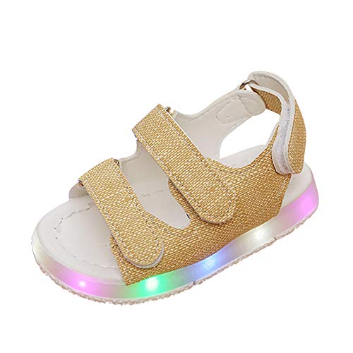 Light Up Toddler Sandals Baby Boys Girls Non Slip Open Toe Beach Shoes Soft Sole Adjustable Outdoor Casual Sandals