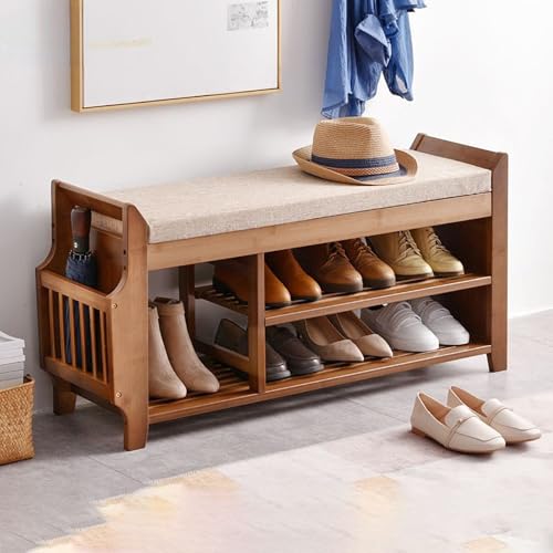 Banc de rangement à chaussures ottoman avec tiroir caché et siège