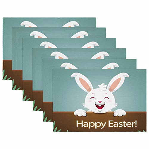 Lot de 6 sets de table Happy Easter 30,5x45,7 cm résistant chaleur - 6