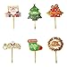 Świąteczne dekoracje na torty, Yiyifor 6 sztuk Boże Narodzenie ozdoby do babeczek Akrylowe ozdoby na babeczki Święty Mikołaj ozdoby