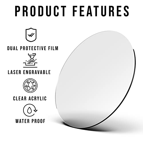 30 Pieces Clear Acrylic Circle Blanks 3 Inch - 1.1Mm Thick Scratch Free Craft Blanks Discs With Protective Wrap – Best For Keychains, Diy Projects, Vinyl Crafting & Ornaments #TOP1
