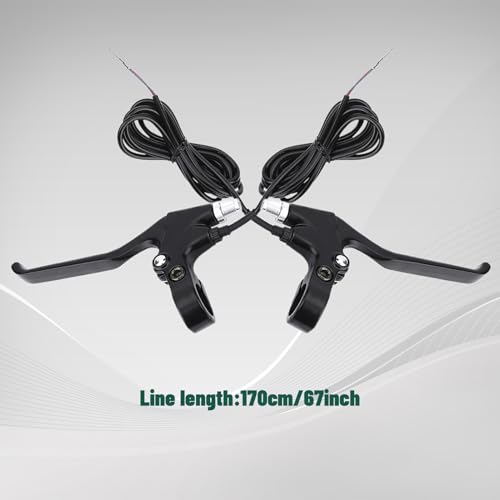 1 Pair 2 Wires Bike Brake Levers, 5.6 FT Durable Left & Right E Bike Bicycle Electric Brake Lever Accessories for 22.5mm Handlebar Mountain Bike, Road Bike - Thumbnail 6