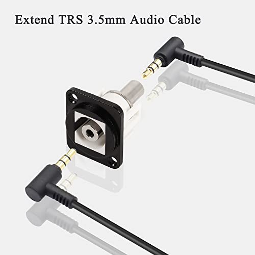 Acoplador de panel TRS 3.5mm estéreo para extensión de auriculares sin pérdida de señal 3