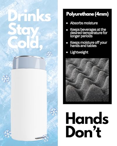 Image of PartyPrints 1000 Pack White Blank Slim Can Cooler Sleeves | Plain Seltzer Customizable Bulk Sublimation Coolers for Beer Bottles & 12oz Tall Cans | Skinny Collapsible Drink Insulated Sleeve
