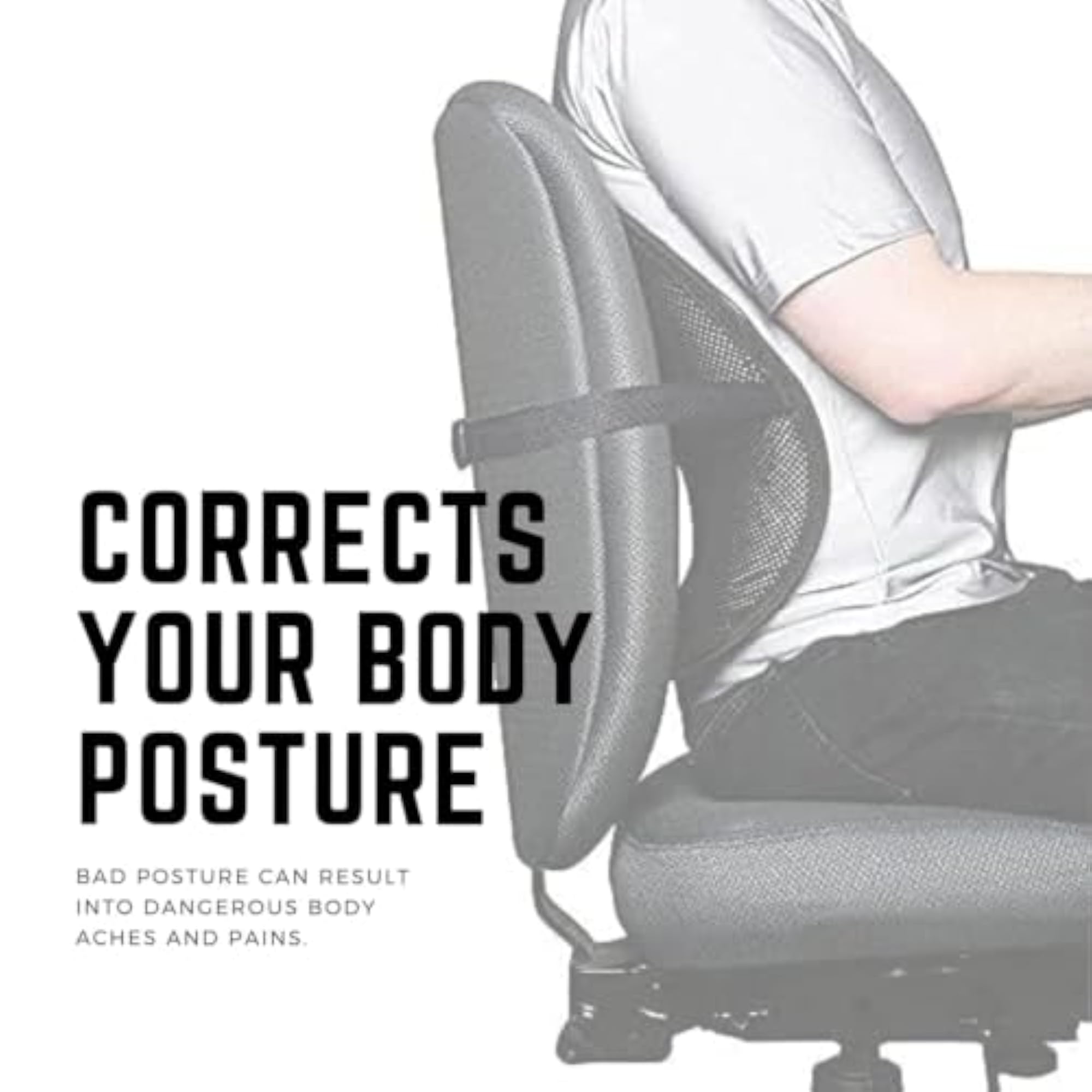 Mesh Ventilation Back Rest with Lumbar Support Cushion Pad