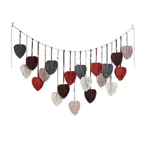 Vionnppt large boho macrame leaves wall hanging
