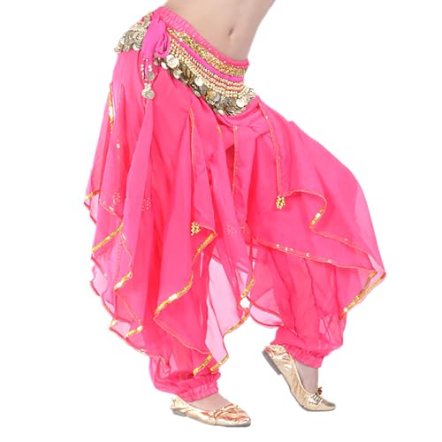 BellyLady Belly Dance Harem Pants Tribal Baggy Arabic Halloween Pants Size M-Rosered