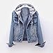 Fashion Jean Jacket Button Hooded Denim Jackets for Women Fall Winter Coats Velvet Hoodie Outwear Tops for Womens 2024 Trendy
