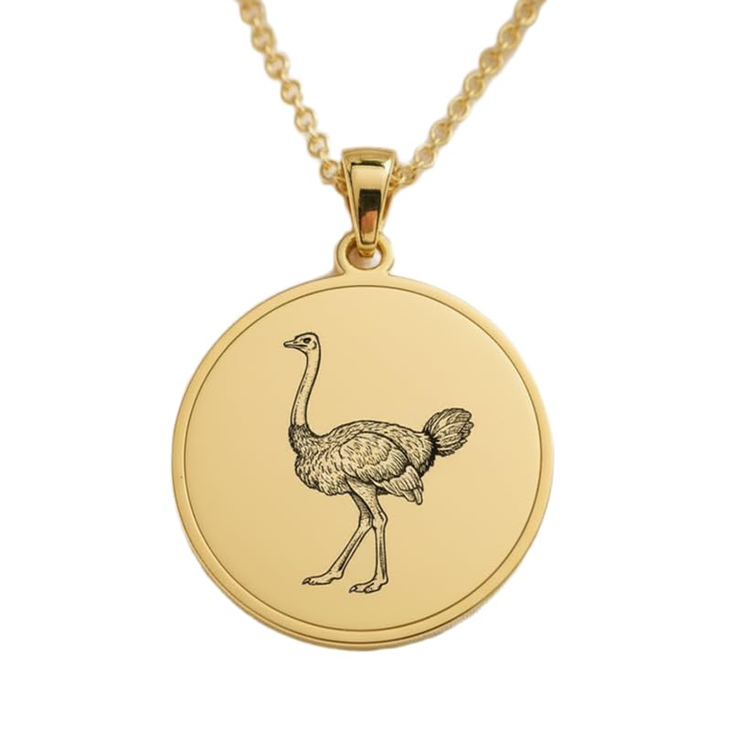 Collier gravure autruche plaqué or LKBEADS, le bijou idéal pour vos tenues