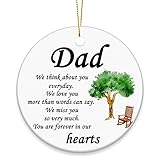 Jenaai Memorial Gift for Loss Dad Ceramic Tree Hanging Memory Ornament Memorial Gift for Loss of Father Keepsake for Condolence Bereavement Sympathy