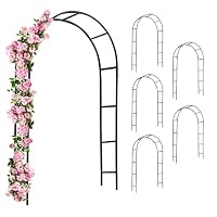 Gardebruk® 6x Metal Garden Arches, Frame for Climbing Plants, Black