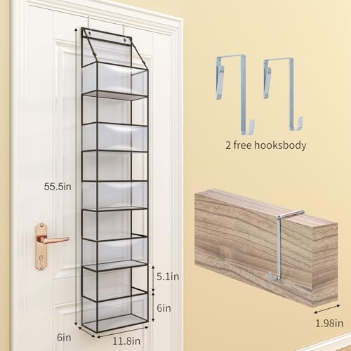 image for Fixwal Over The Door Hanging Pantry Organizer 5-Shelf Room Organizer w