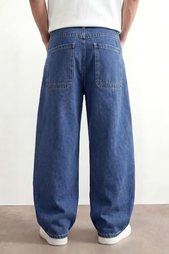 Image of GINGTTO Men's Baggy Barrel Jeans Wide Leg Y2K Denim Pants