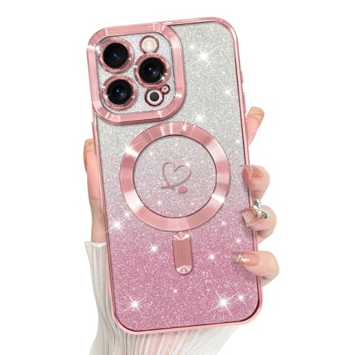 Bonoma Compatible with iPhone 16 Pro Case Heart Glitter -Pink by Bonoma - Used condition - US$14.84