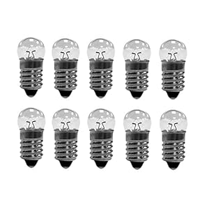 10 stuks kogellampen E10 1,5 V 0,3 A gloeilamp miniatuur schroefvoet 1,5 V DC