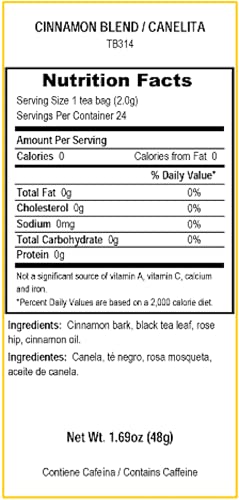 Tadin Tea, Canelita (Cinnamon Blend) Tea, 24-Count Tea Bags (Pack Of 12) #TOP5