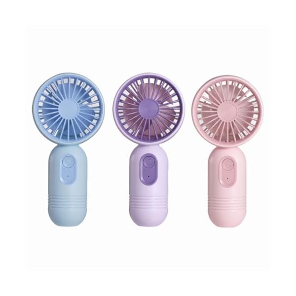 Mini Portable Fan 3 Pack, Cute Handheld Battery Operated Lightweight Small Personal Fan with 3 Speeds and USB Rechargeable Eyelash Fans for Stylish Girl Kids Women Men Office Outdoor Travel Camping