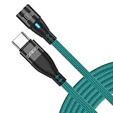 DAIAD マグネット充電ケーブルのみ 9ピン USB C Type-C PD 100W eMarker 5Aケーブル 360度回転 急速充電 データ転送 (グリーン, 1.8ｍ)