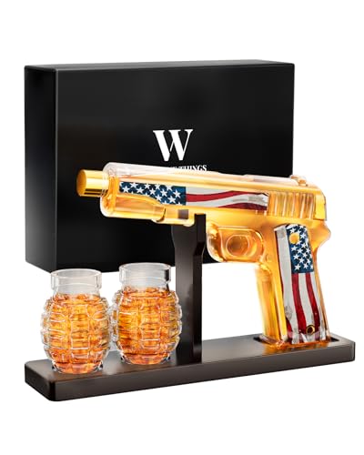 Gifts for Men Dad, Whiskey Decanter Set with 2 Glasses,