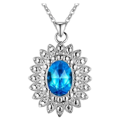 Collier aigue-marine et rubis en argent 925, l'excellence joaillière pour femme