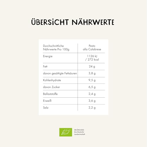 NABIO | Pesto alla Calabrese I La Dolce Vita im Glas I extra cremige TexturI (6 x 130g)