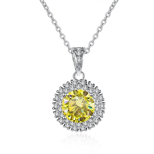 Pendentif moïssanite 1ct pour femme avec diamant rond couleur D TQHGM Accessories