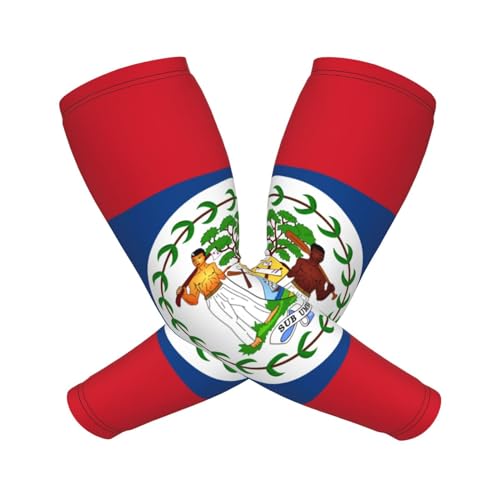 CUTEDWARF Flag Of Belize Sun Protection Arm Long Sleeve Protector Unisex Outdoor Sports Protective Sleeve Guard