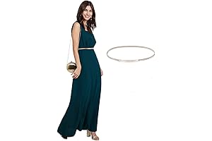 CL633 Women's Skinny Silver Metal Cinch Belt Gold Waistband Elastic Waist Belt