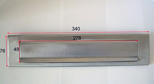 FORNITUREZAMBON BUCA PER LETTERE BOCCHETTA FERITOIA IN ACCIAIO INOX SATINATO 240-340x75 MM