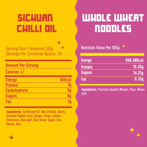 Image of MasterChow Sichuan Chilli Oil Whole Noodle Pack - Spicy & Crunchy Chilli Oil Dip With Healthy Whole Wheat Noodles | 100% Veg & All Natural In Just 10 Minutes | Serves 4-5 Meals, 830 Gram