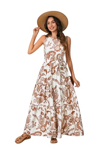 Image of Rooscier Women's Sleeveless Boho Maxi Dress